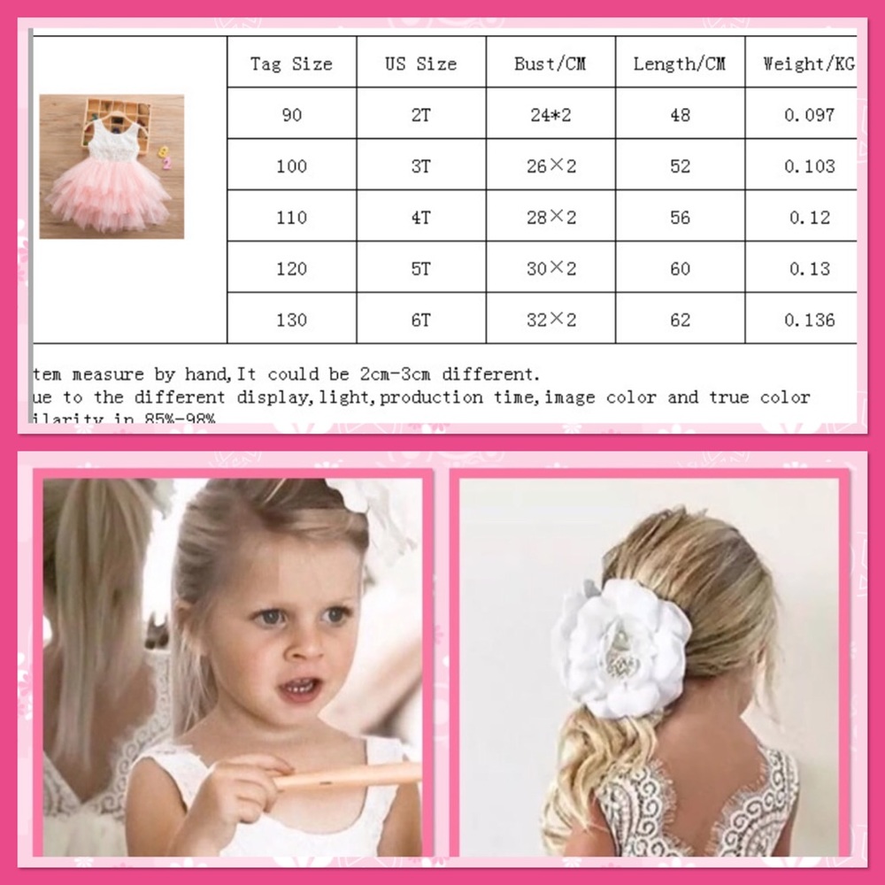 🌸New Girl’s Fancy Beaded Bodice & Layered Tulle🌸 - Picture 4 of 6